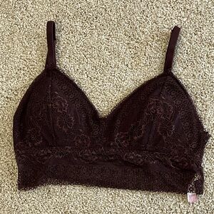 Elegant Lace Bralette in Rich Brown